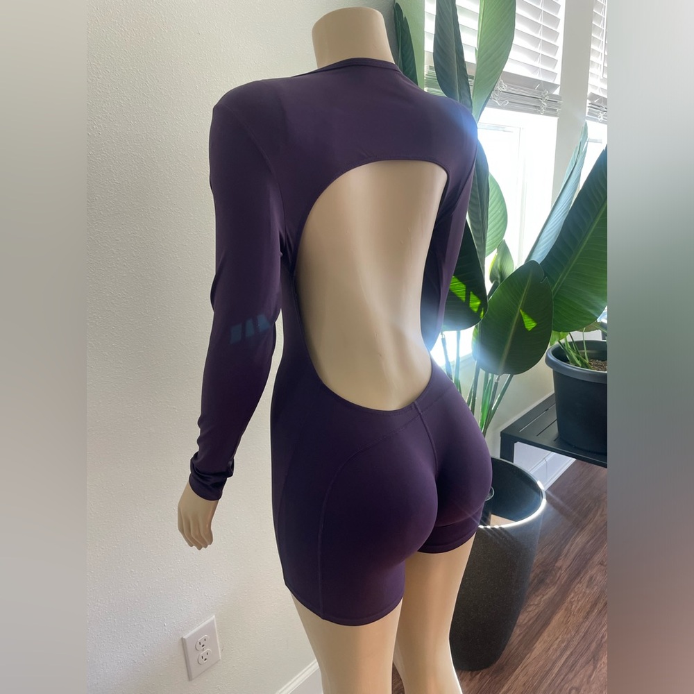 Purple long sleeve romper